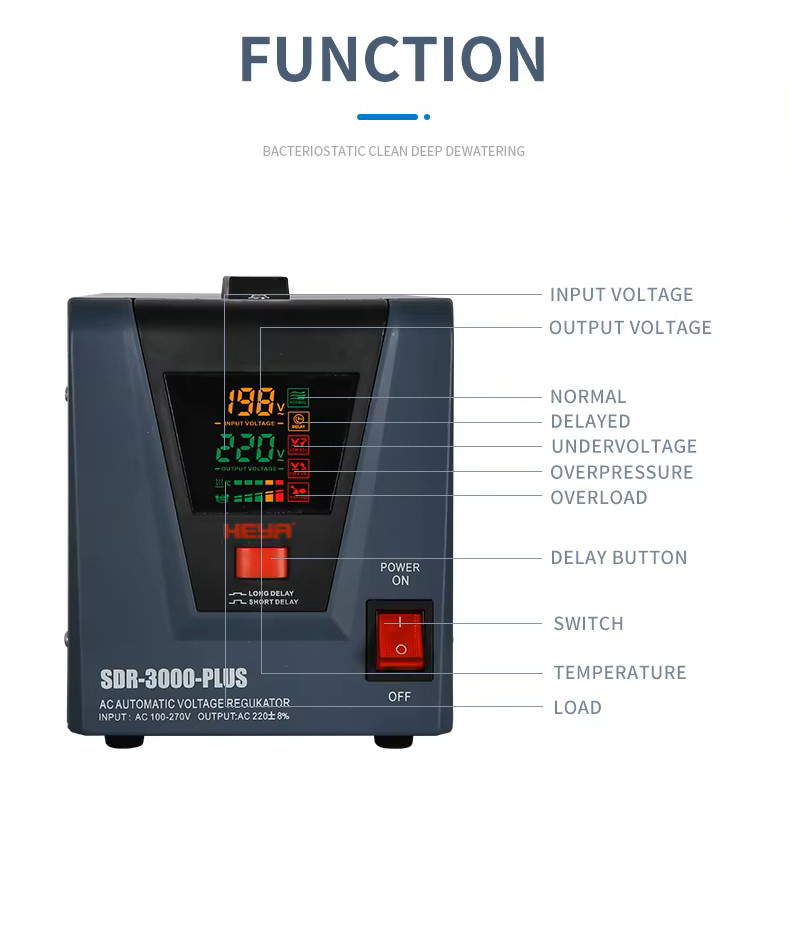REGULADOR ESTABILIZADOR DE VOLTAJE HEYA SDR PLUS 3 KVA / 1800 WATTS - Imagen 4