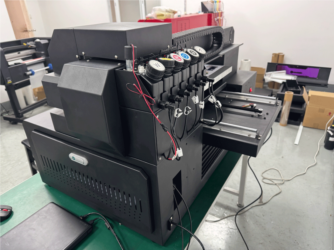 PLOTTER CAMA PLANA UV MEGAJET DE 40X60CMS CON 2 CABEZALES i1600 CMYK + W + V - Imagen 7