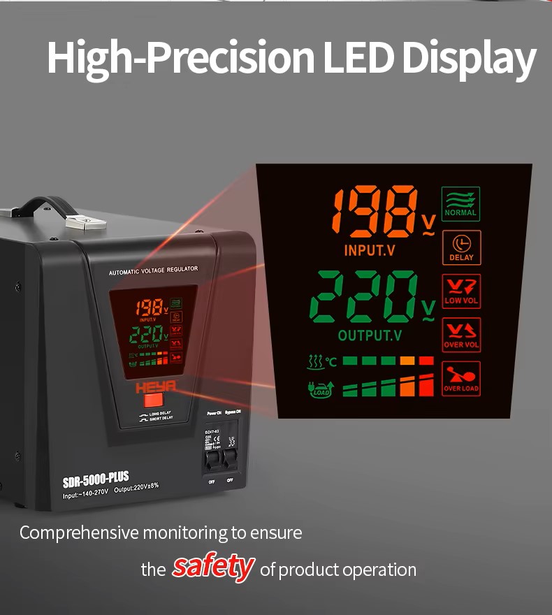 REGULADOR ESTABILIZADOR DE VOLTAJE HEYA SDR PLUS 5 KVA / 3000 WATTS - Imagen 5