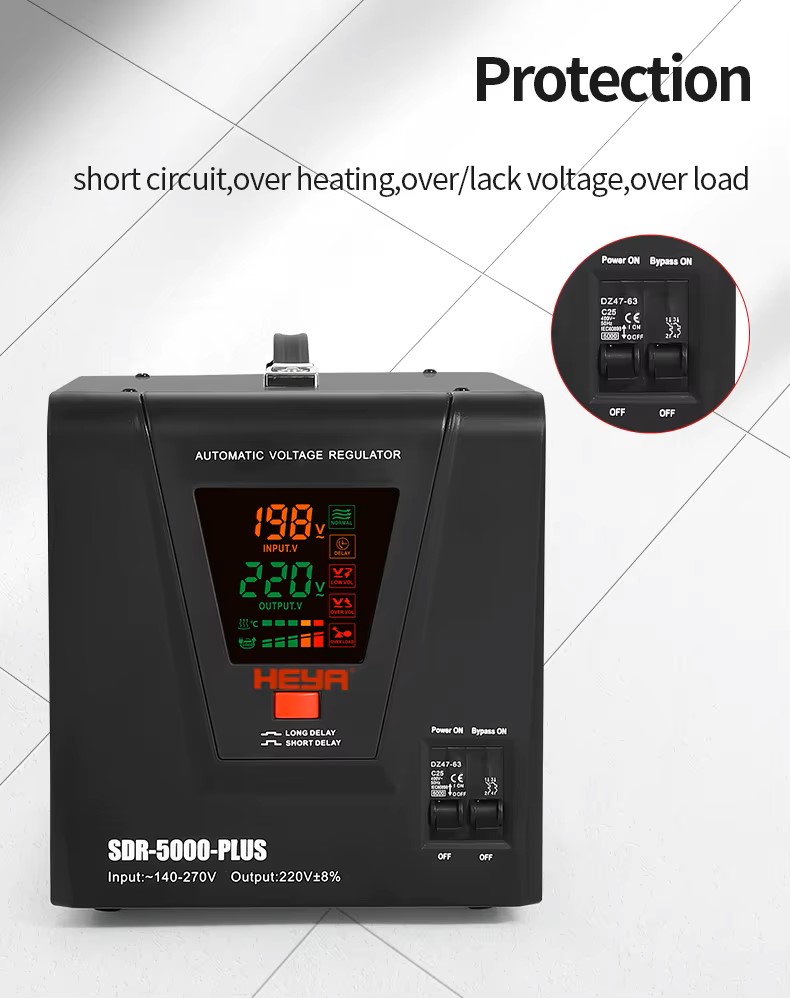 REGULADOR ESTABILIZADOR DE VOLTAJE HEYA SDR PLUS 5 KVA / 3000 WATTS - Imagen 3